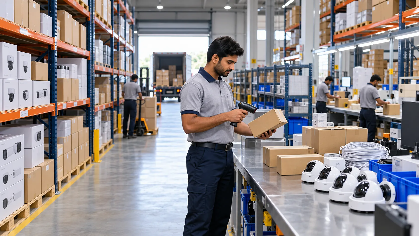 Illustrative security technology warehouse and distribution operation