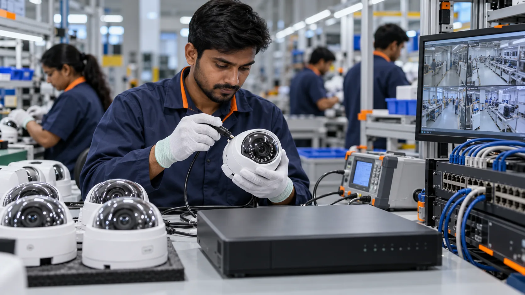 Illustrative surveillance equipment manufacturing and testing facility